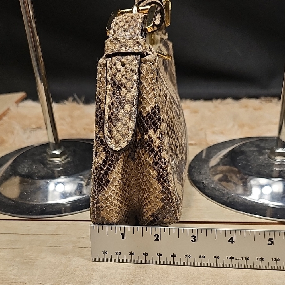 Michael Kors Tan and Brown Snake Print Clutch - Picture 3 of 9